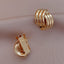 Geometric Staggered Alloy Silver Needle Earrings for Women