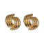 Geometric Staggered Alloy Silver Needle Earrings for Women