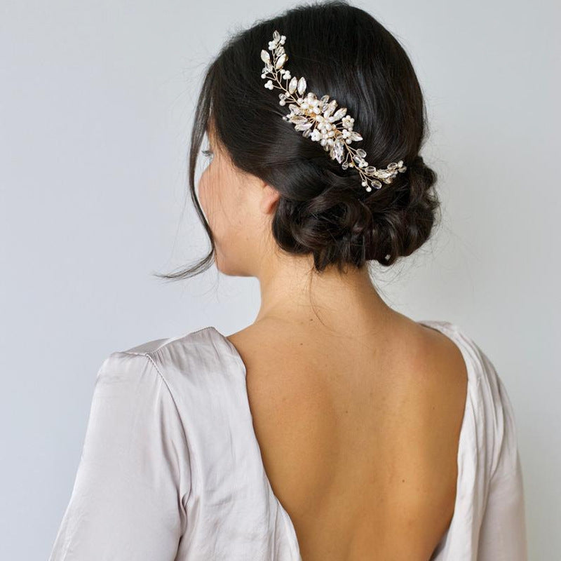 Simple Pearl Leaf Hair Comb Bridal Accessories