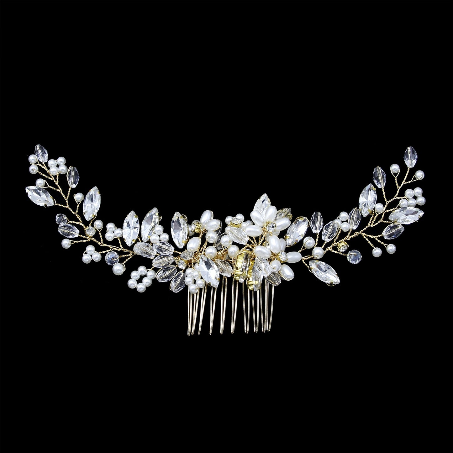 Simple Pearl Leaf Hair Comb Bridal Accessories