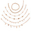 Simple Lightning Moon Star Pentagram Water Drop Fringe Handmade Multi-layer Anklet Set