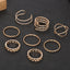 Simple Multi-layer Twist Ring and Minimalist Earrings Set - 8 Pieces