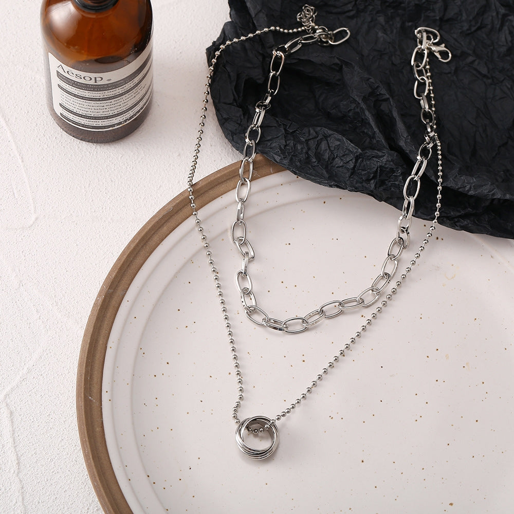 Simple Double Layer Clavicle Chain Necklace