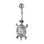 Simple Style Turtle Alloy Diamond Belly Ring