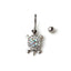 Simple Style Turtle Alloy Diamond Belly Ring