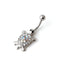 Simple Style Turtle Alloy Diamond Belly Ring