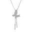 Elegant Crystal Butterfly Pendant Long Necklace for Women