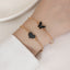 Simple Butterfly Enamel Gold Bracelet for Women