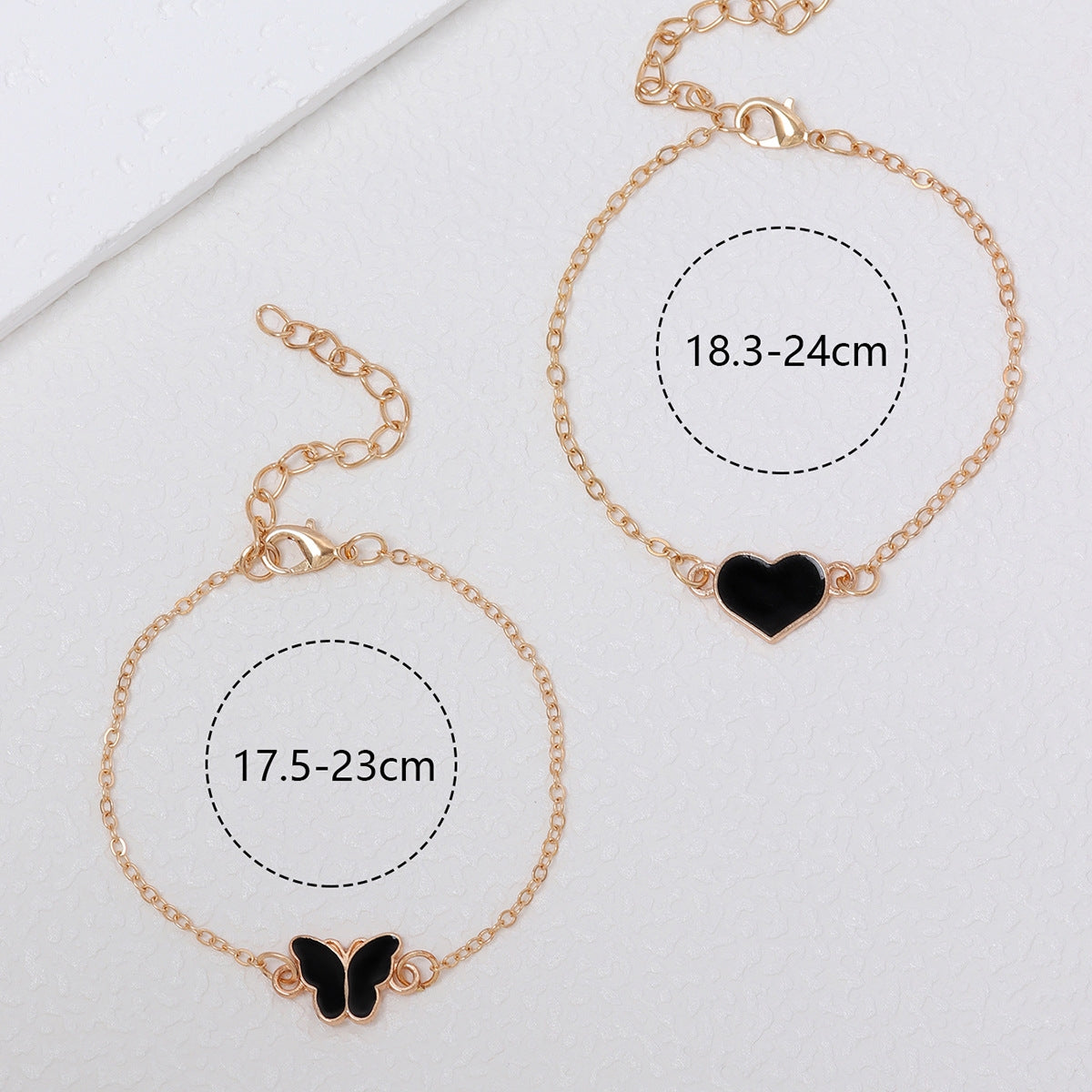 Simple Butterfly Enamel Gold Bracelet for Women