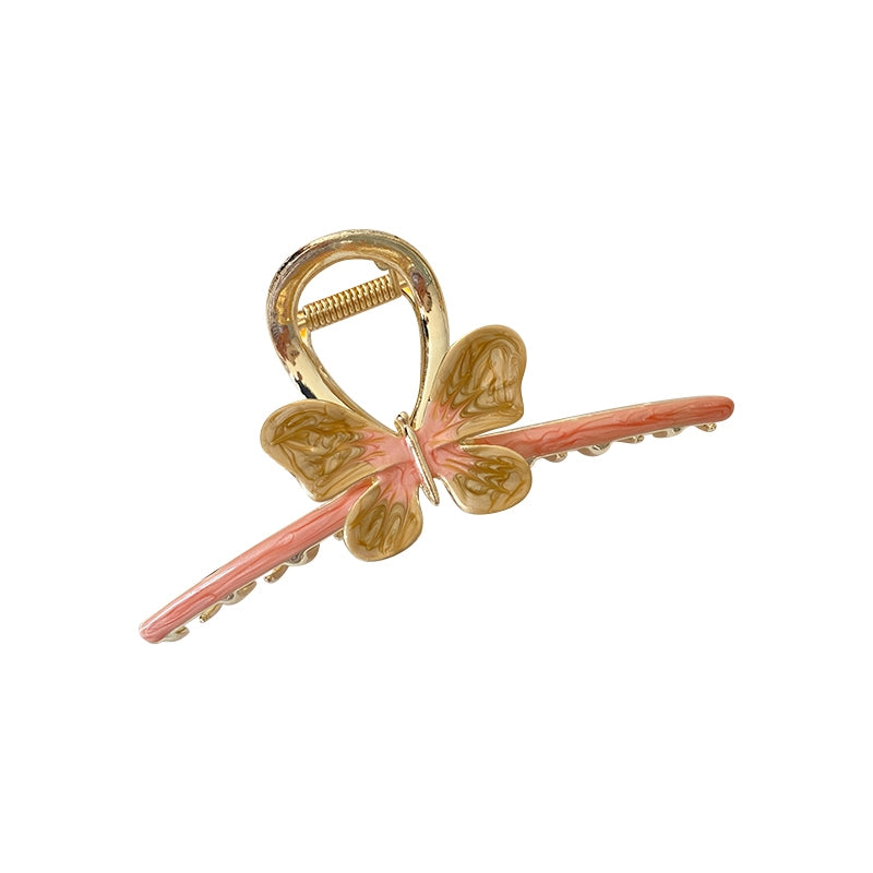 Simple Butterfly Alloy Epoxy Hair Claw Clip