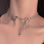 Simple Butterfly Alloy Tassel Choker Necklace for Women