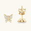 Elegant Butterfly Moissanite Sterling Silver Stud Earrings