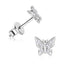 Elegant Butterfly Moissanite Sterling Silver Stud Earrings