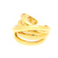 Minimalist C Shape 18k Gold Plated Open Ring with Irregular Wrap Design