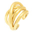 Minimalist C Shape 18k Gold Plated Open Ring with Irregular Wrap Design