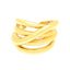 Minimalist C Shape 18k Gold Plated Open Ring with Irregular Wrap Design