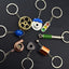 Simple Style Car Wheel Metal Keychain with Automotive Tool Charms