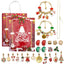 Simple Style Christmas Tree Alloy Jewelry & Red Gold Silver Countdown Calendar DIY Kids Gift Bracelet Set