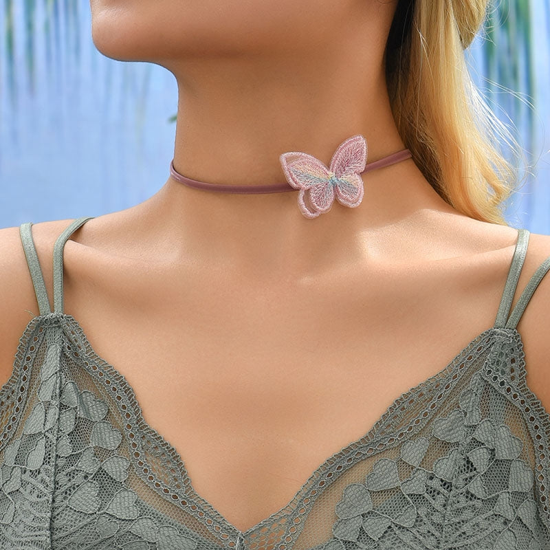 Simple Classic Butterfly Bowknot Women's Choker Necklace