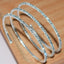 Simple Classic Circle Alloy Bangle with Elastic Triple Row Design