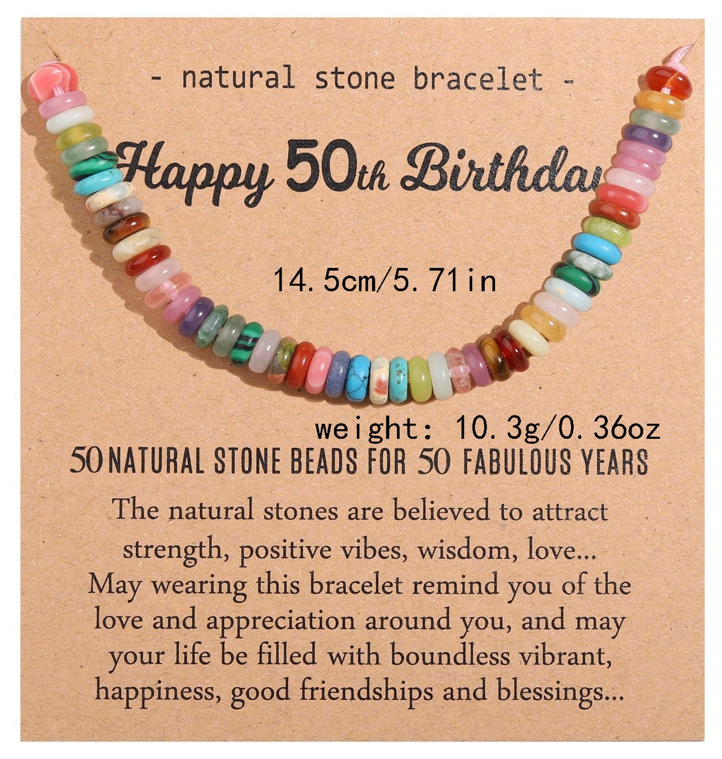 Simple Style Classic Circle Natural Stone Bracelets for Women - Candy Color Birthday Gift Bracelet