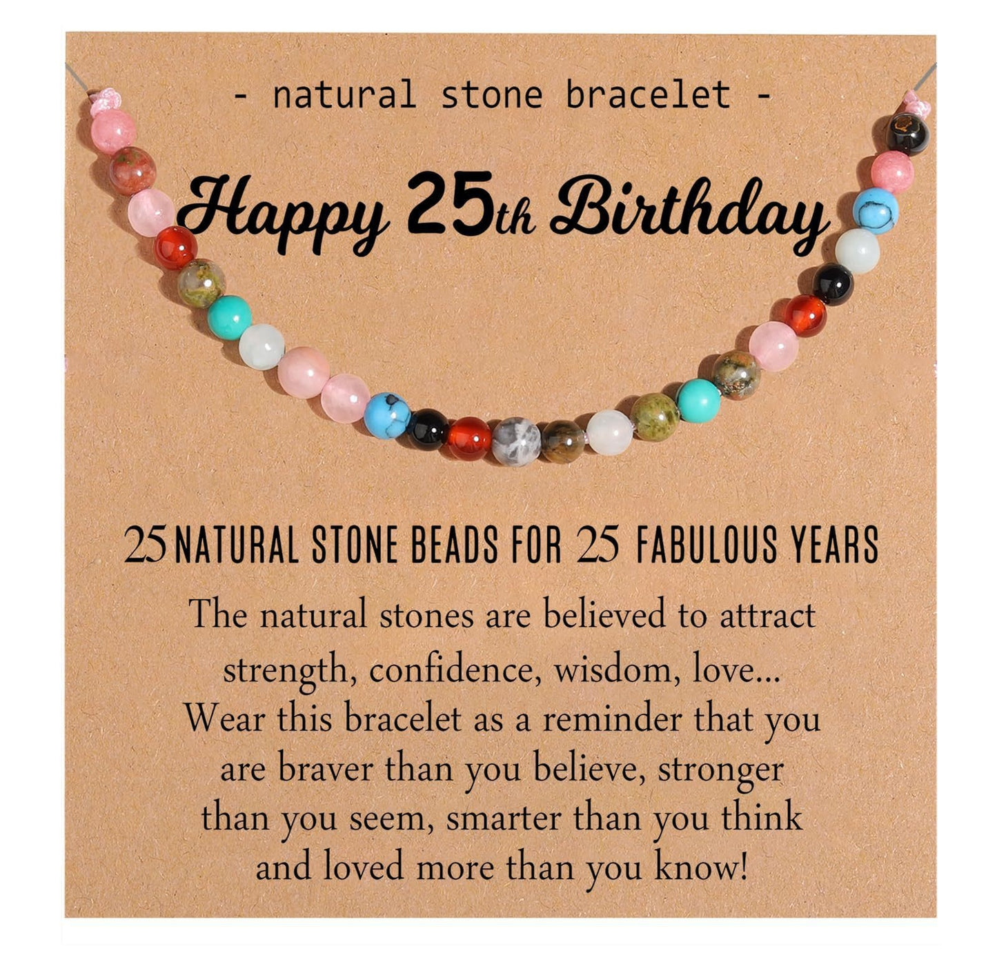 Simple Style Classic Circle Natural Stone Bracelets for Women - Candy Color Birthday Gift Bracelet