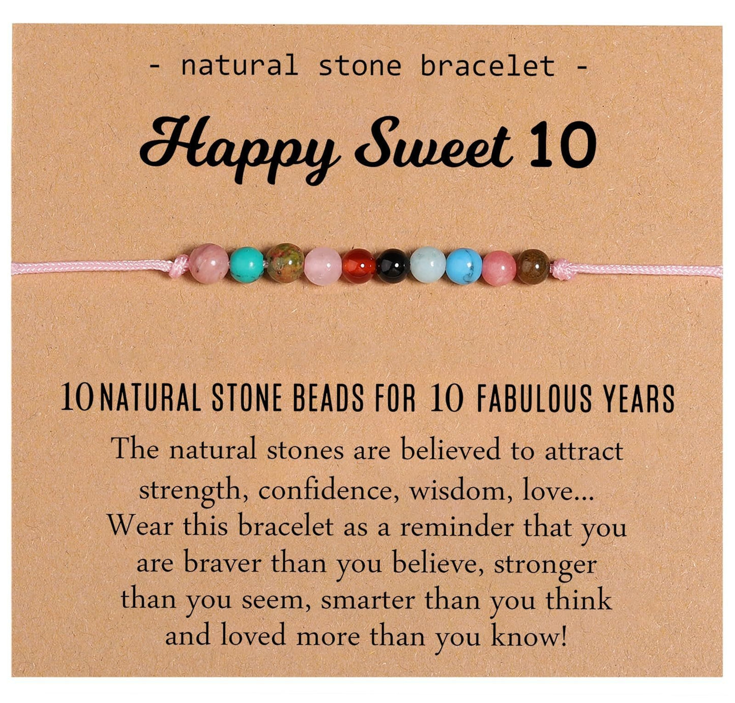 Simple Style Classic Circle Natural Stone Bracelets for Women - Candy Color Birthday Gift Bracelet