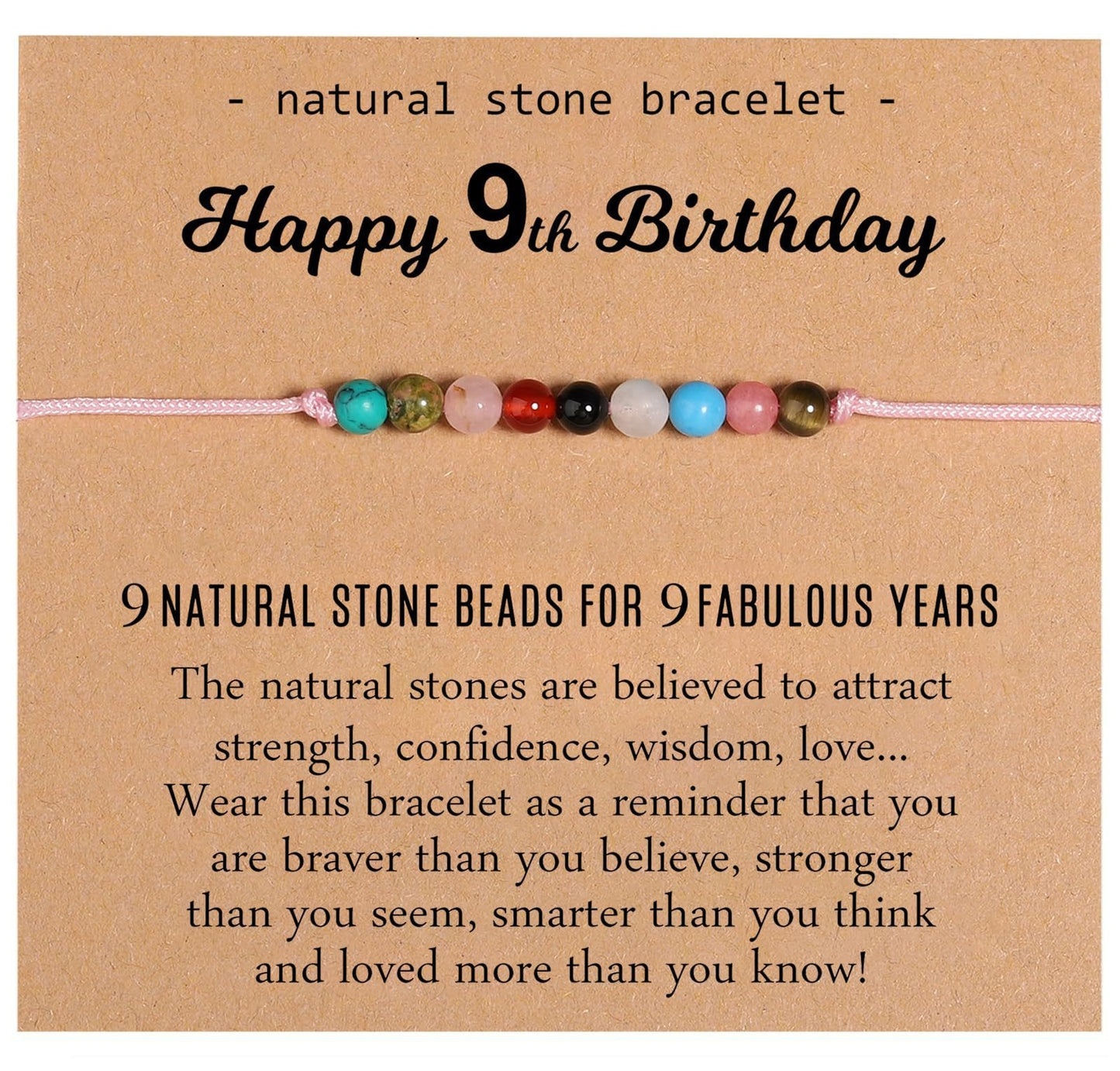 Simple Style Classic Circle Natural Stone Bracelets for Women - Candy Color Birthday Gift Bracelet