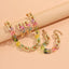 Simple Style Color Block Acrylic Plated Women's Jewelry Set - Necklace and Earrings Trio