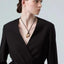 Color Block Imitation Leather Necklace with Gold T-Bar Pendant and Vintage Chain Design