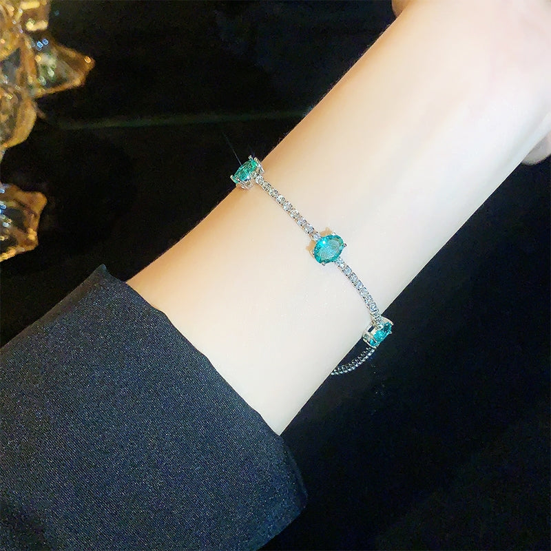 Simple Style Color Block Zircon Crystal Women's Bracelet