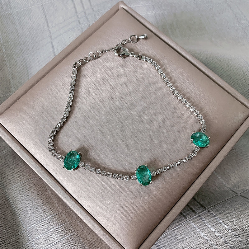 Simple Style Color Block Zircon Crystal Women's Bracelet