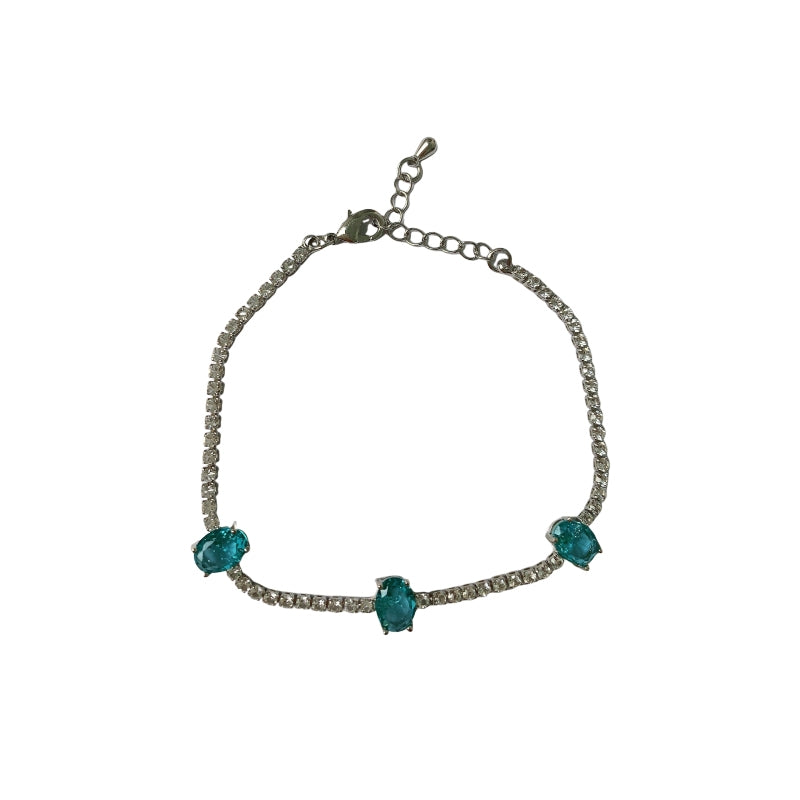 Simple Style Color Block Zircon Crystal Women's Bracelet