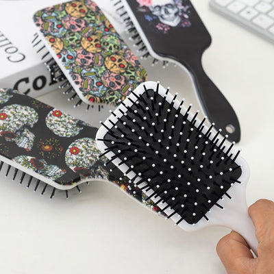 Simple Classic Skull Style Plastic Hair Comb with Air Cushion Massage