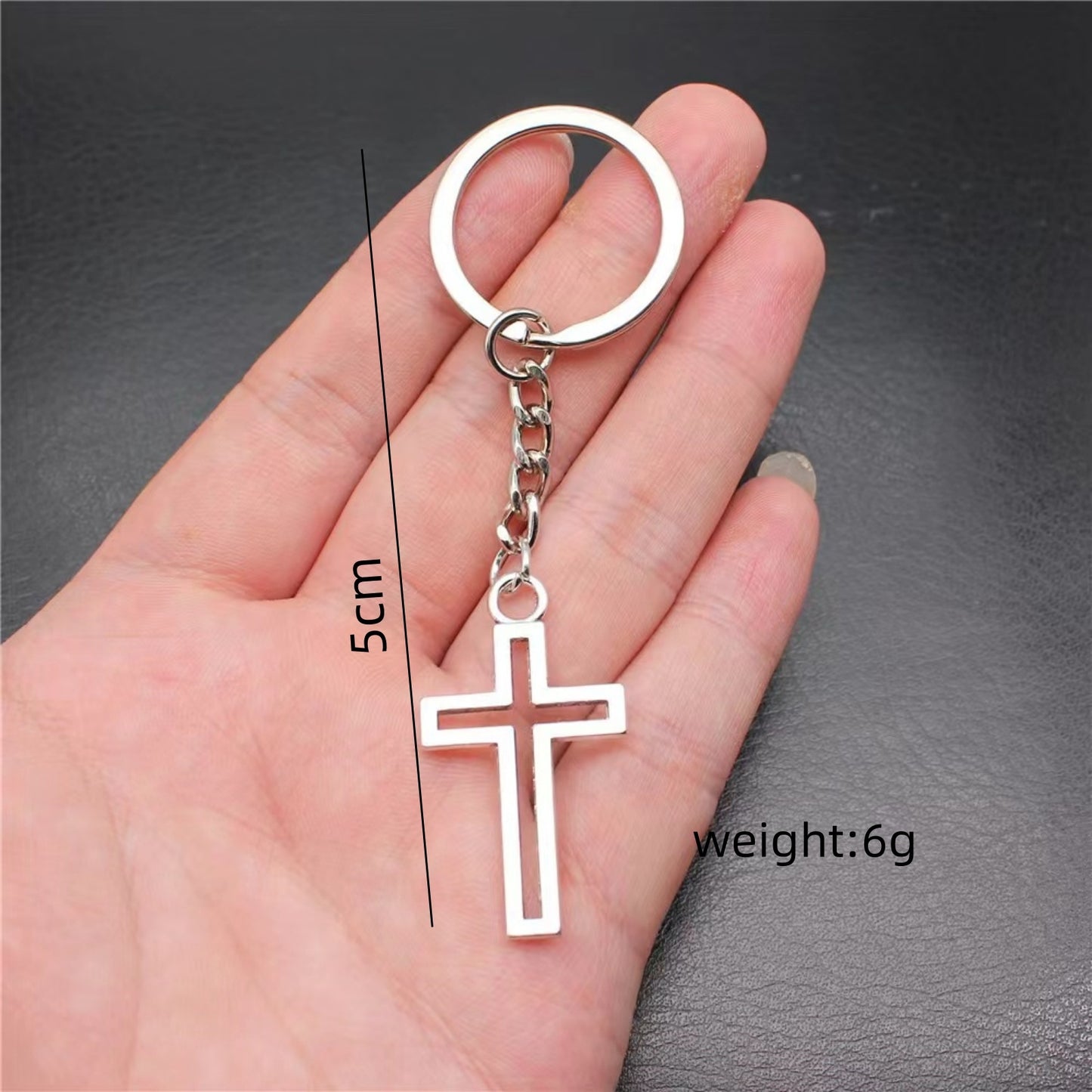 Simple Classic Cross Alloy Keychain Pendant