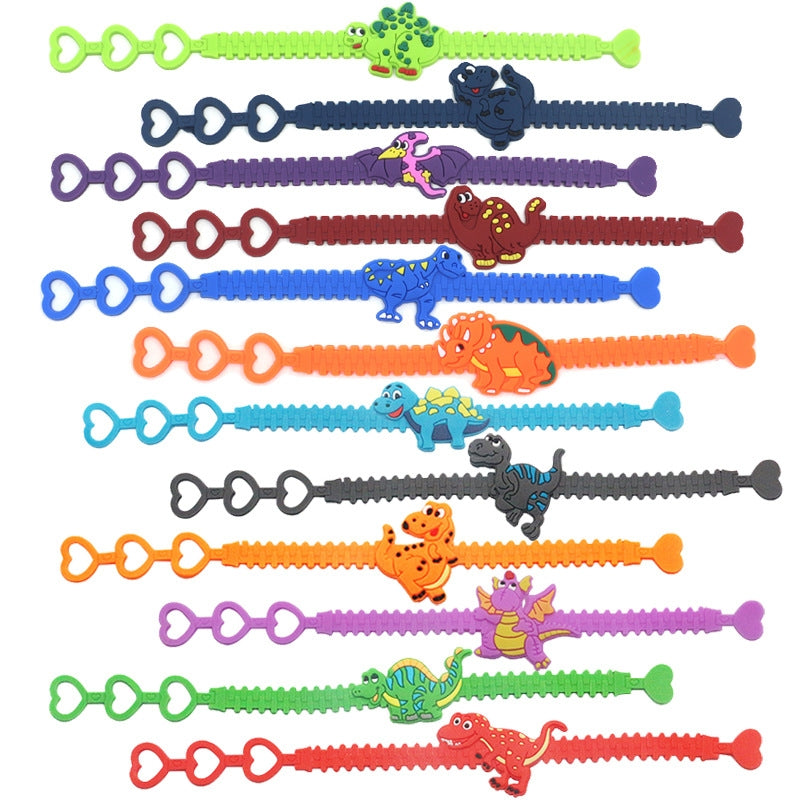 Dinosaur Silicone Kids Wristband - Creative PVC Bracelet for Children