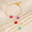 18K Gold Plated Stainless Steel Multi-Color Flower Resin Bracelet for Women