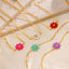 18K Gold Plated Stainless Steel Multi-Color Flower Resin Bracelet for Women