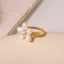 Simple Style Freshwater Pearl 18K Gold Plated Ring