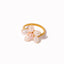 Simple Style Freshwater Pearl 18K Gold Plated Ring