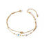 Elegant Heart & Butterfly 18K Gold Plated Stainless Steel Anklet with Rhinestones and Shell