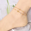 Elegant Heart & Butterfly 18K Gold Plated Stainless Steel Anklet with Rhinestones and Shell