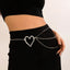 Simple Heart Shape Iron Women's Chain Belt Bodychain with Tassel