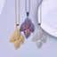 Simple Classic Leaves 304 Stainless Steel Women's Pendant Necklace with 18k Gold Plating