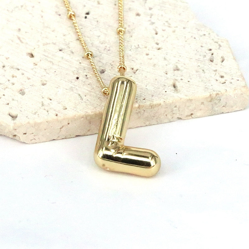 Simple Style Classic Letter Copper 18k Gold Plated Pendant Necklace Fashion Accessory