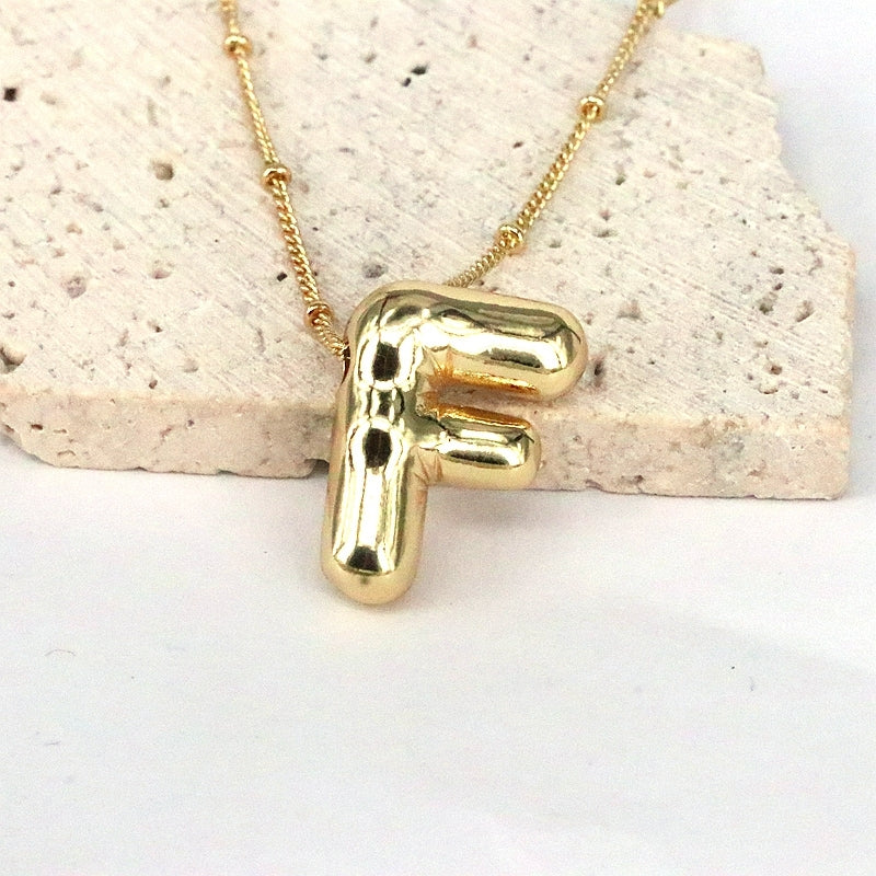 Simple Style Classic Letter Copper 18k Gold Plated Pendant Necklace Fashion Accessory