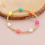 Simple Classic Pearl Acrylic Freshwater Pearl Copper Beaded Bracelet with Colorful Soft Pottery Pearls