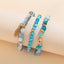 Simple Classic Round Crystal Beaded Alloy Resin Bracelet Set