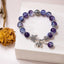 Simple Style Round Crystal Beaded Bracelet with Butterfly and Elephant Charms