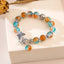 Simple Style Round Crystal Beaded Bracelet with Butterfly and Elephant Charms